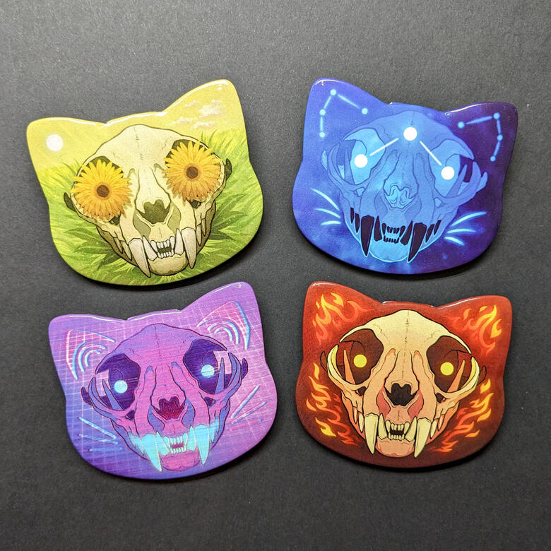 Kitty Skull Badges